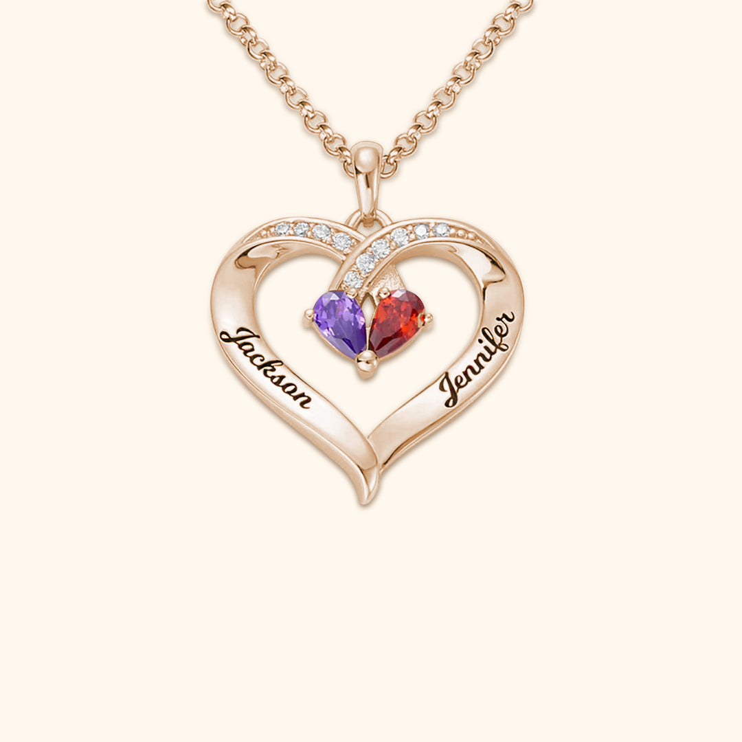 Forever Together Graverat Birthstone Halsband