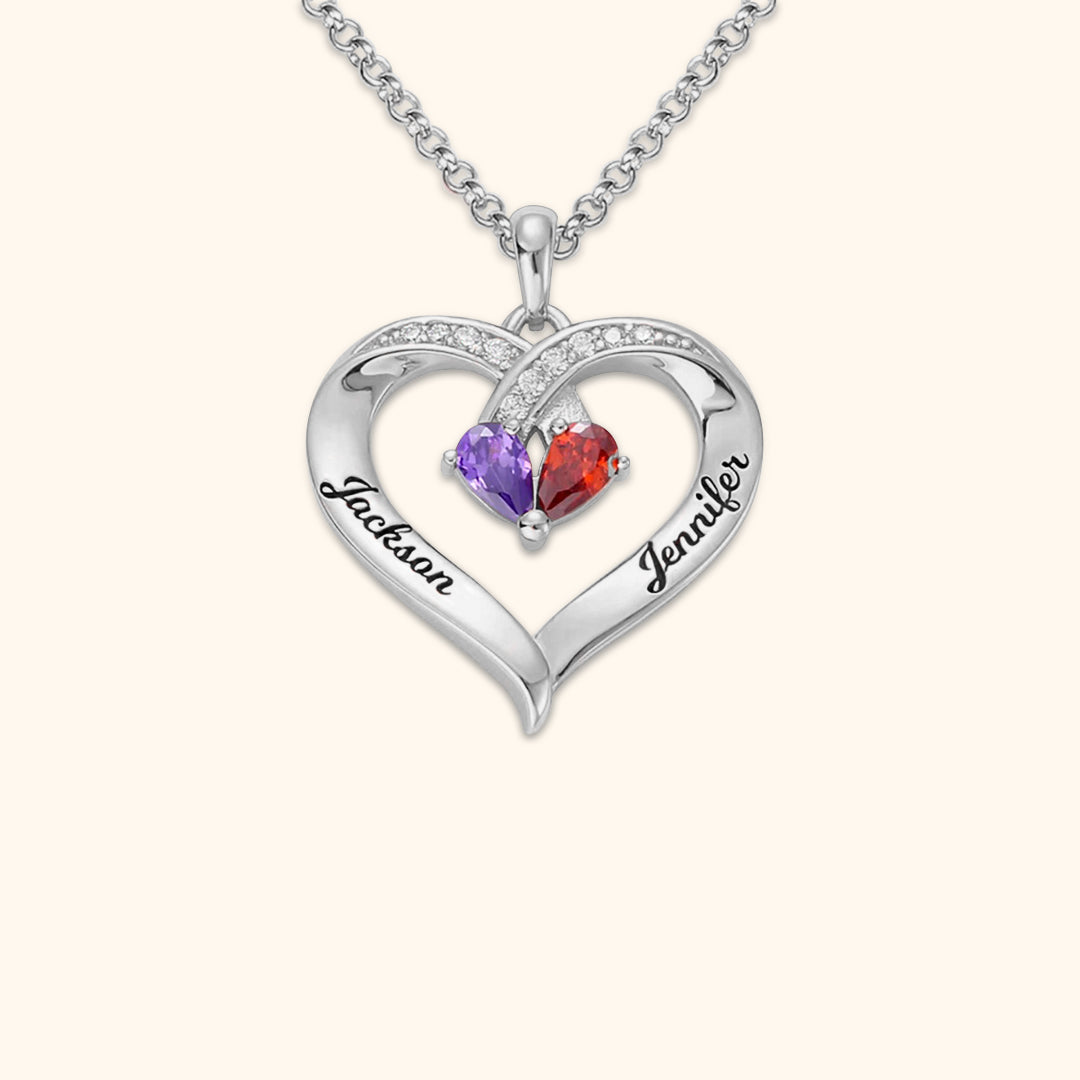 Forever Together Graverat Birthstone Halsband
