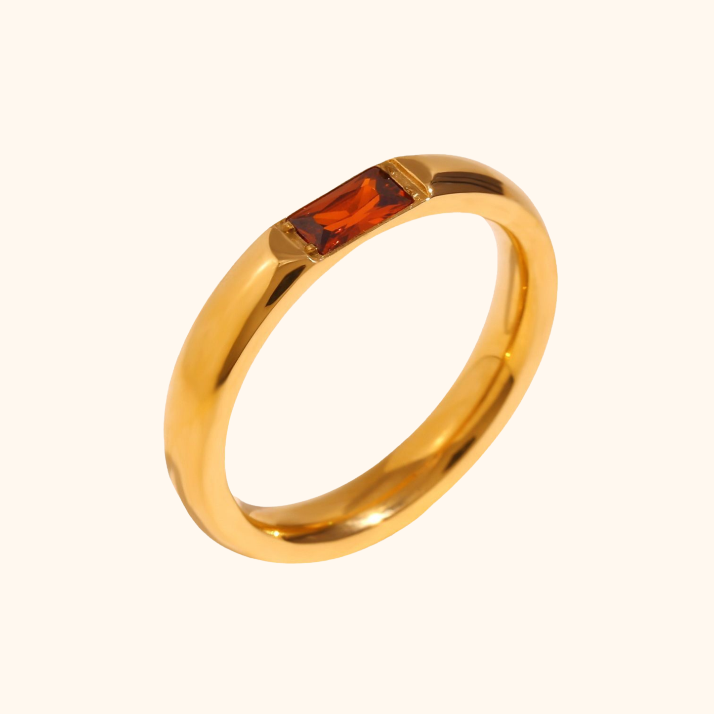 Avsmalnande Födelsesten Band Ring