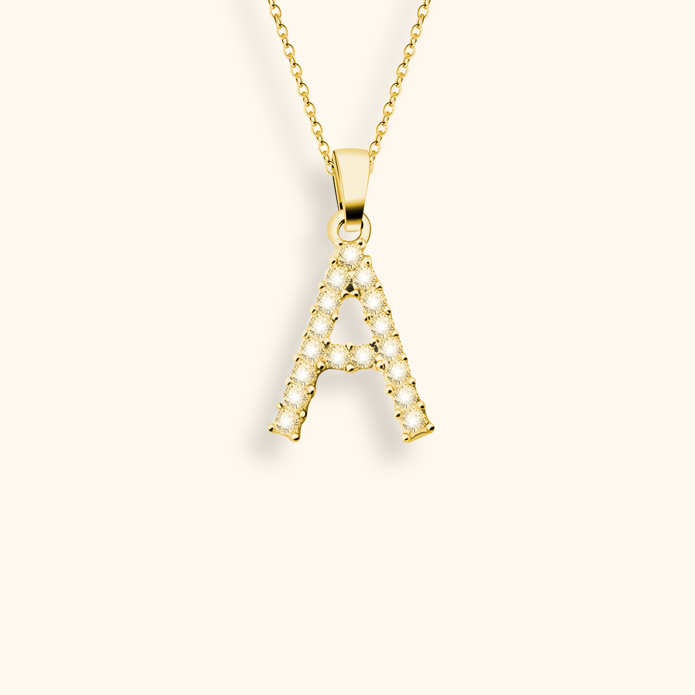 Kubiska Zirkonium Initialhalsband