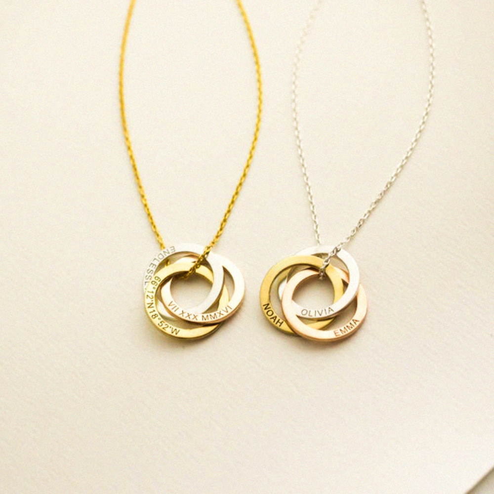 Personligt Länkat Cirkel-Halsband