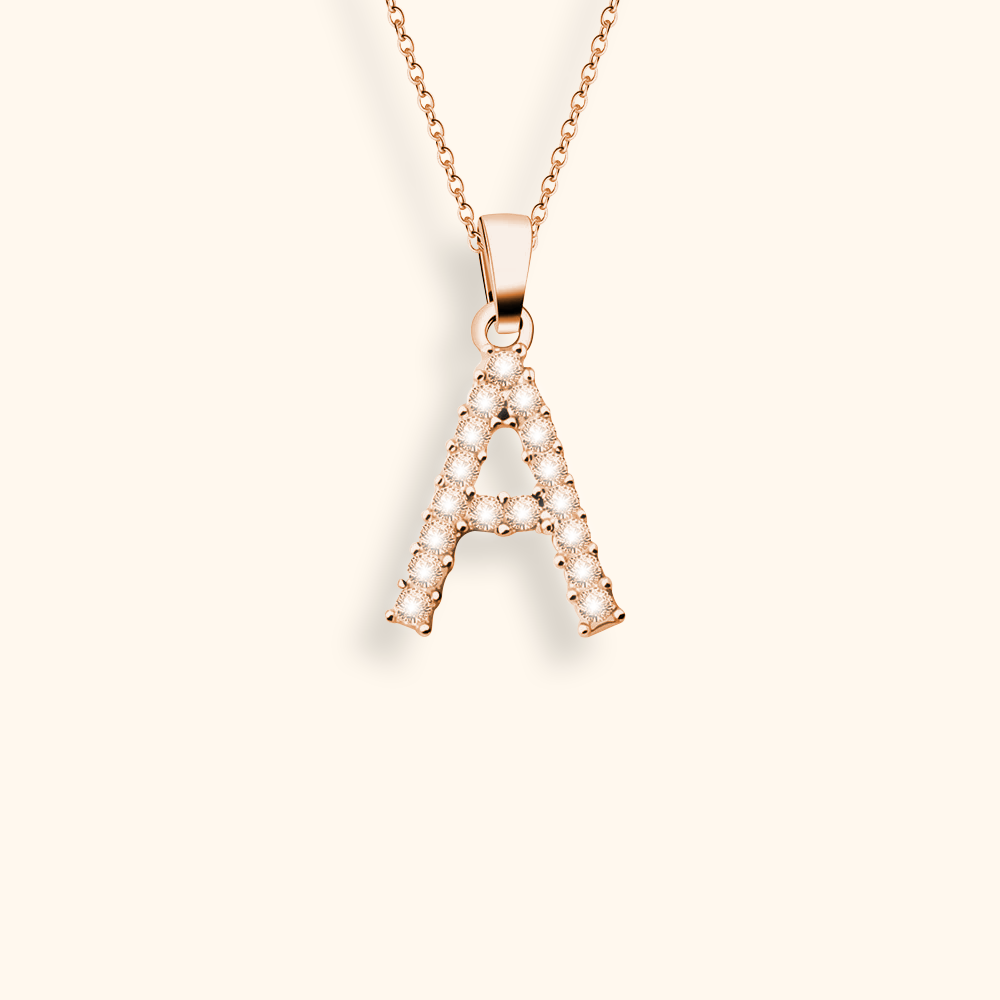 Kubiska Zirkonium Initialhalsband