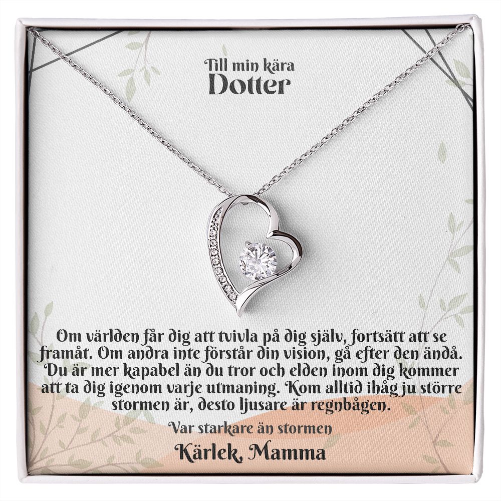 Till Min Kara Dotter | Karlek Mamma| Var Starkare an Stormen | Hjärta Halsband